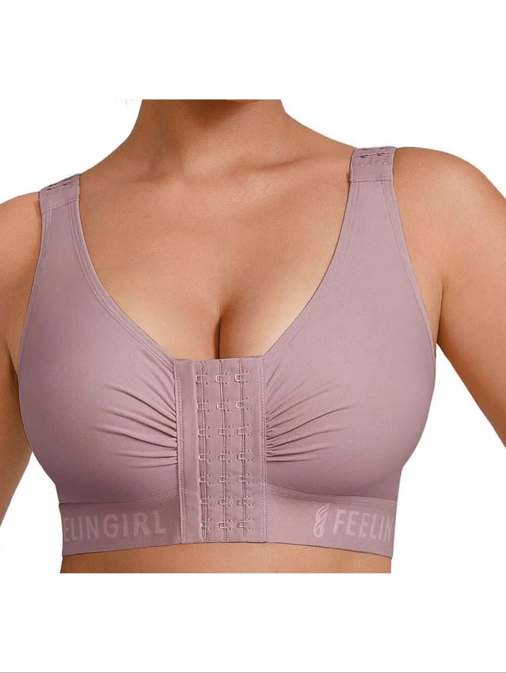 Feelingirl Post Surgery Compression Bra Light Purple Sizs S